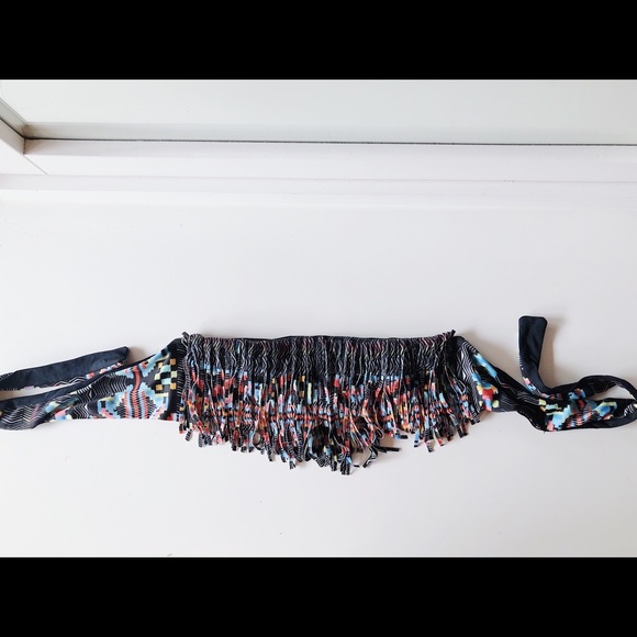 L SPACE “dolly” Aztec fringe bandeau bikini - Picture 2 of 4